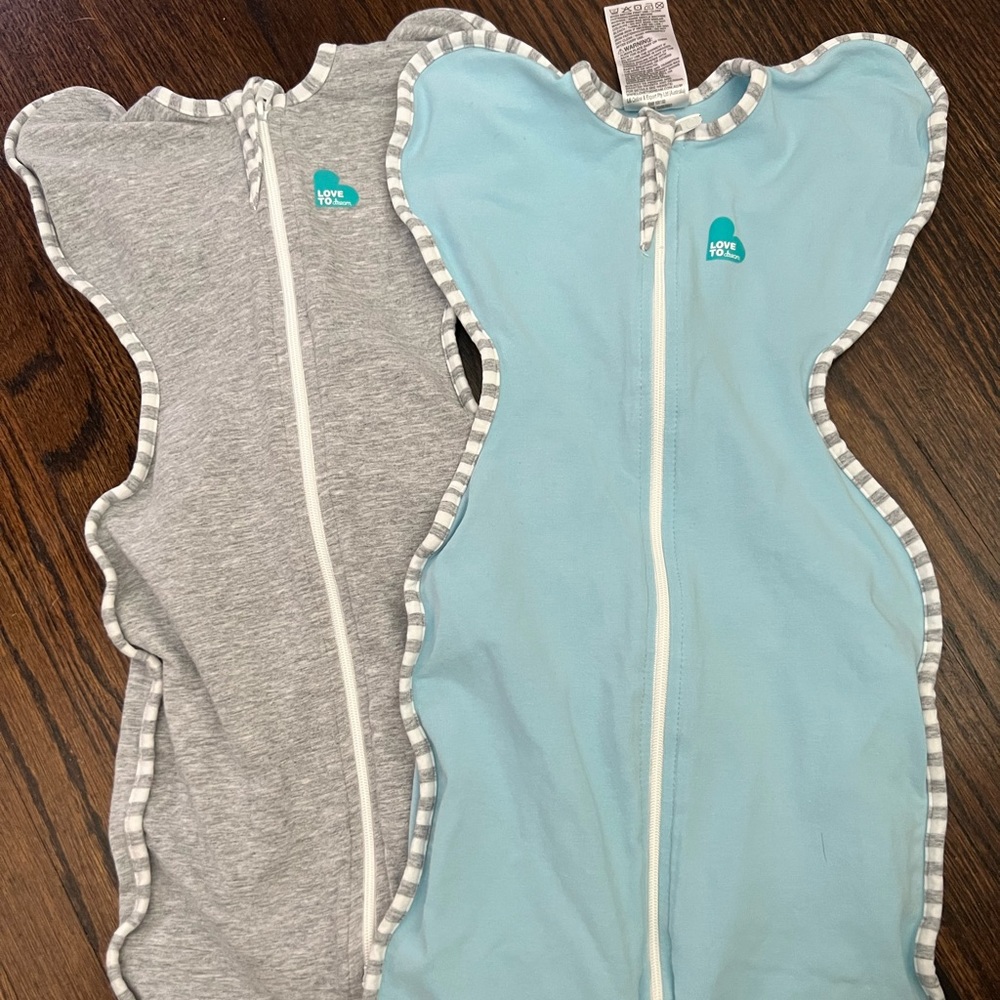 LOVE TO DREAM Swaddle Up Newborn size Lot of 2 Blue & Gray. Baby sleep sack